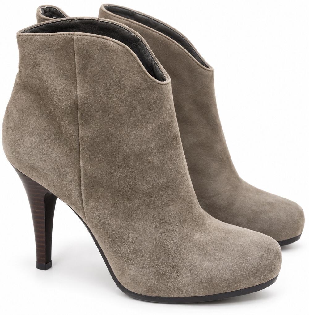 ASH Opium Gray Taupe Suede Platform High Heel Ankle Boots EU 39